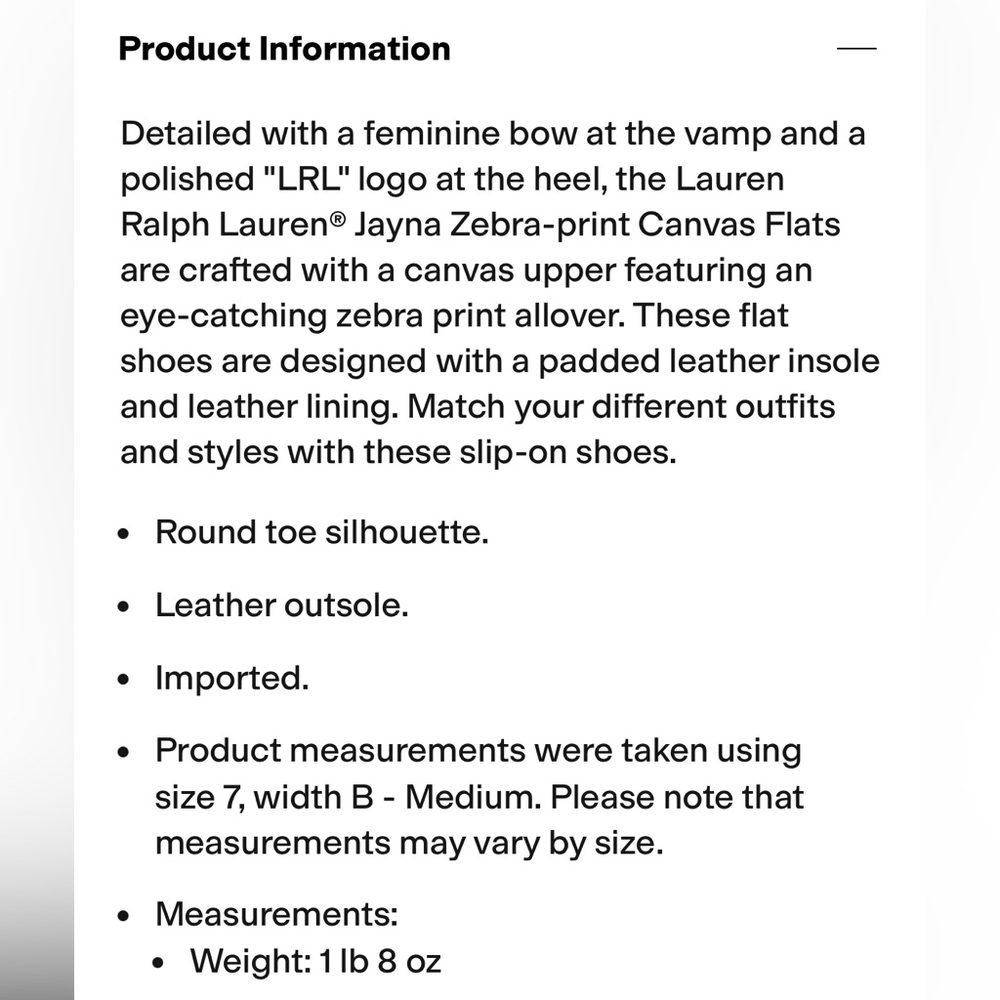 Lauren Ralph Jayna Zebra-print Canvas Flats - Picture 8 of 8